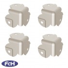 Small Nickel Flat Corners with 15mm Offset - 30mm x 30mm - Pack of 4